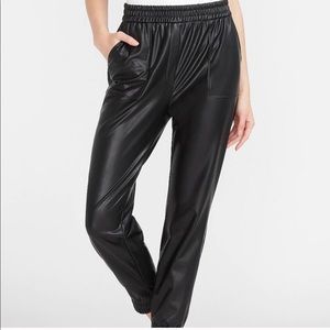 High Rise Leather Joggers